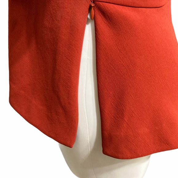 Veronika Maine V Neck Grommet Detail 3/4 Sleeve Burnt Orange Blouse - Picture 5 of 8